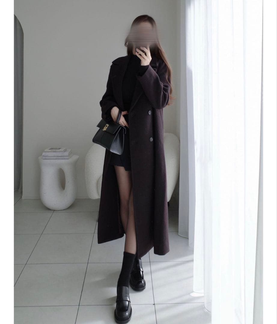 ダークブラウン チェスターコート