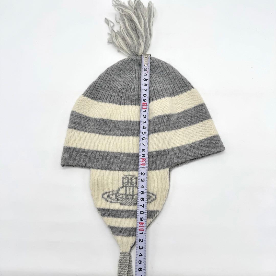 極美品 ヴィヴィアンウエストウッド ストライプ ニット帽 耳あて付き 正規品