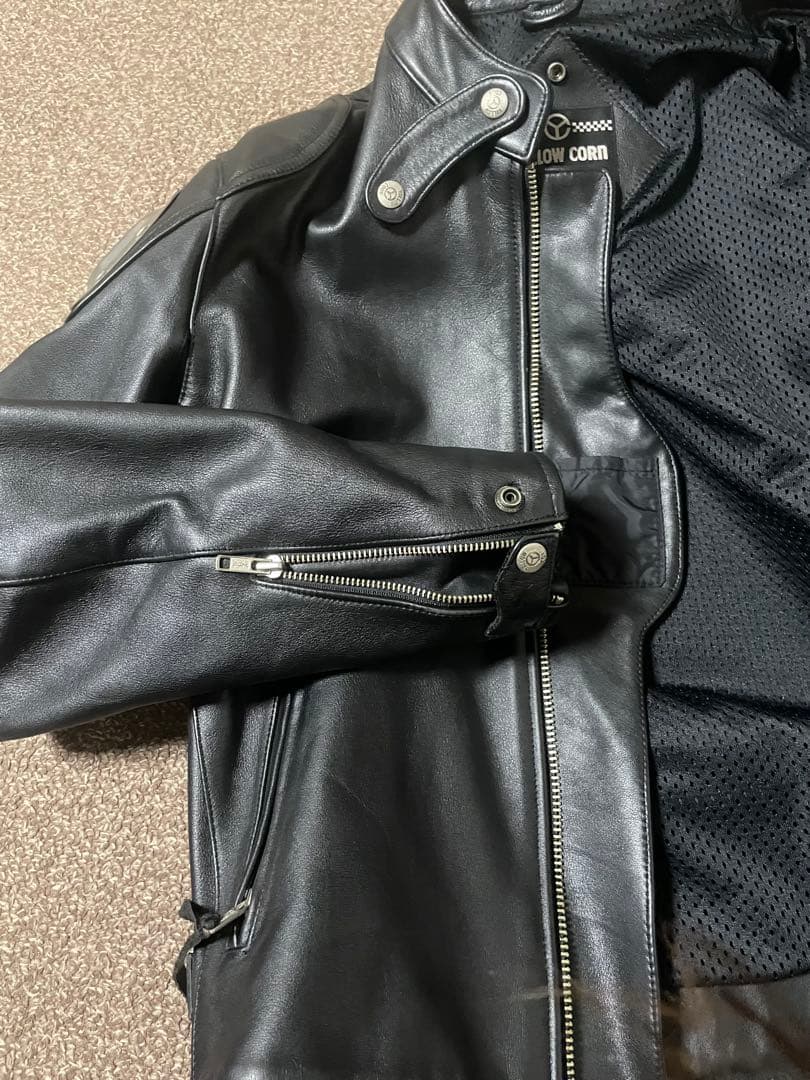 美品YELLOWCORN ブラックレザー シングルライダースジャケット セット