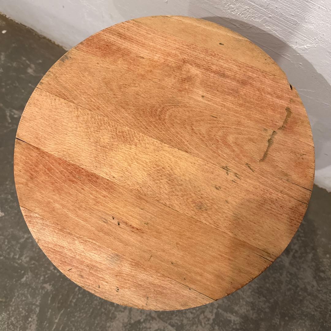 ヴィンテージ　ラウンド　スツール　サイドテーブル　剥離