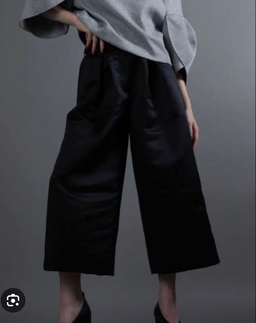 HEVE サテンフレアガウチョパンツ黒38