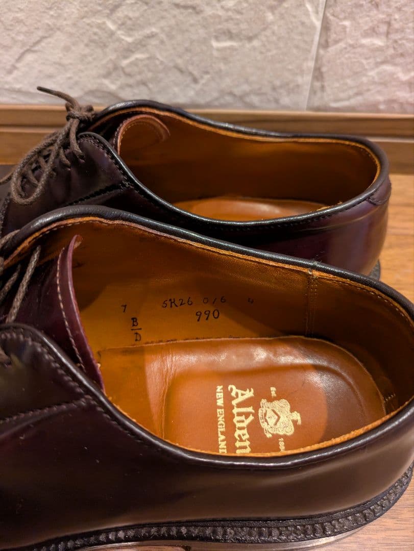 【しばた】Alden 990 コードバン US7 純正シューツリー付