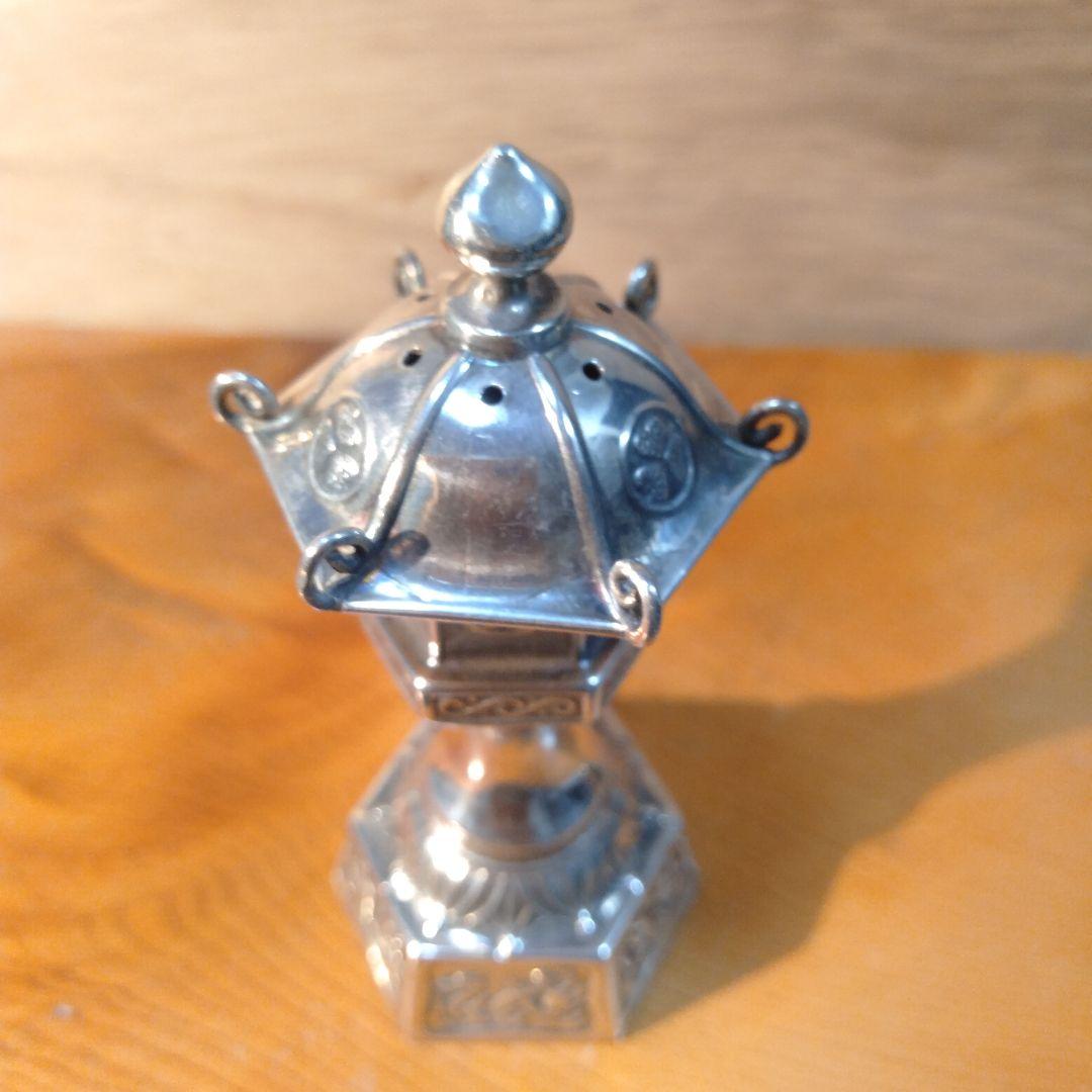 里帰り品　銀器置物　調味料入れ　　2個セット