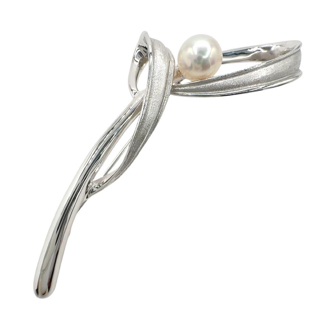 【美品】タサキ ブローチ ペンダントトップ パール 真珠 7mm大 シルバー