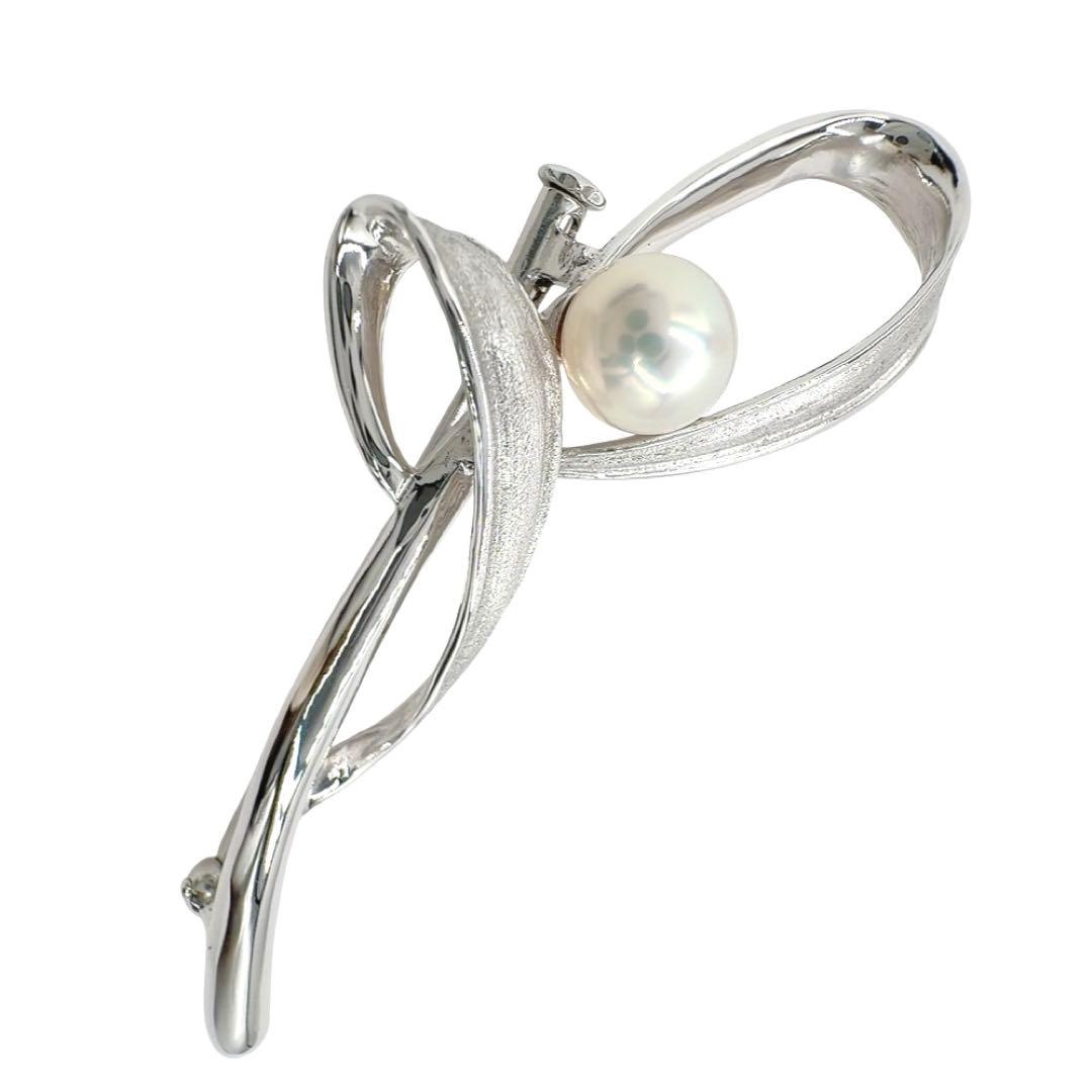 【美品】タサキ ブローチ ペンダントトップ パール 真珠 7mm大 シルバー