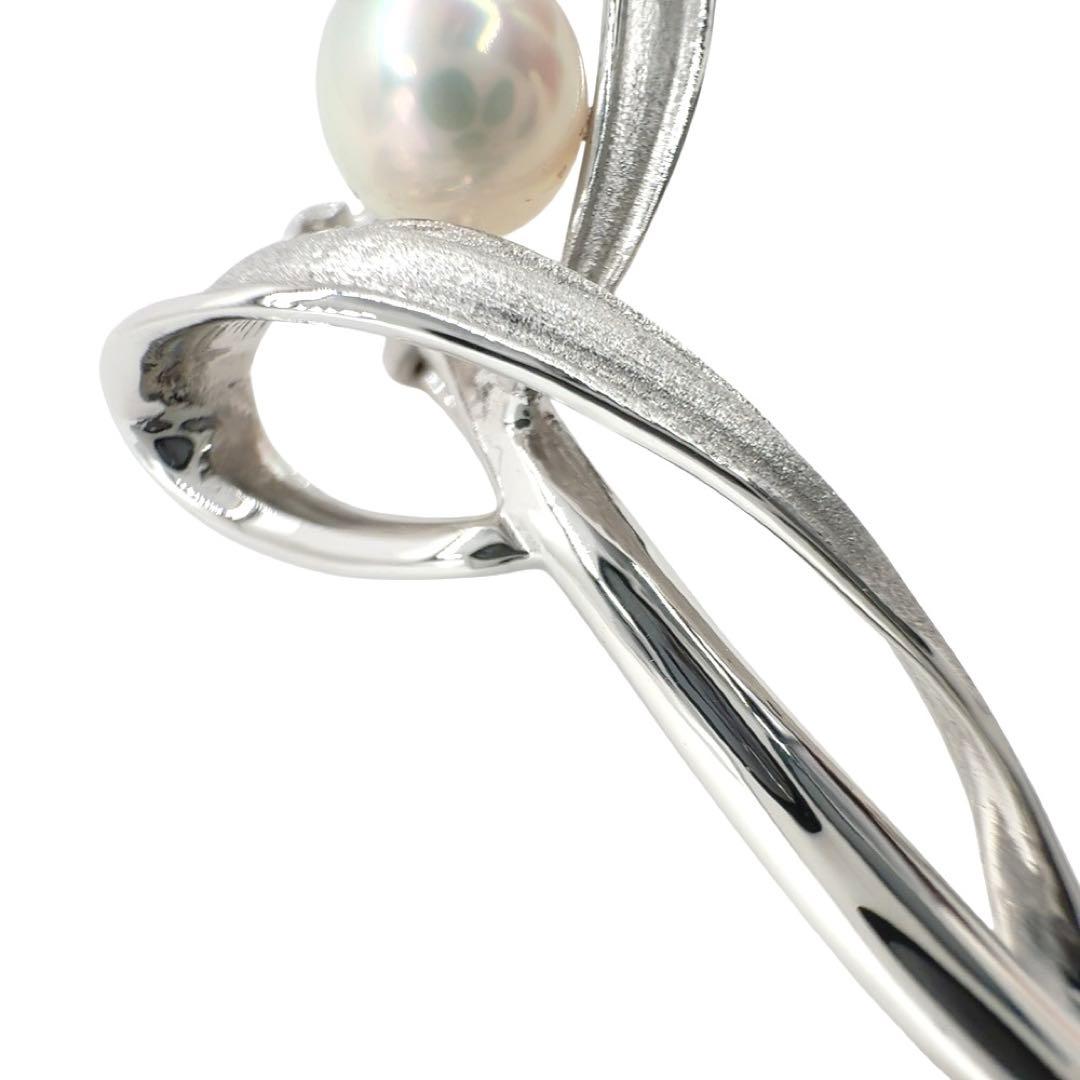 【美品】タサキ ブローチ ペンダントトップ パール 真珠 7mm大 シルバー