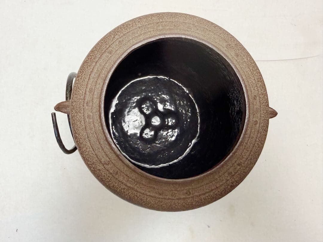 未使用 茶道具 黒真塗 紅鉢型 野々田商店製電熱器 佐藤浄清造 万代屋釜 共箱