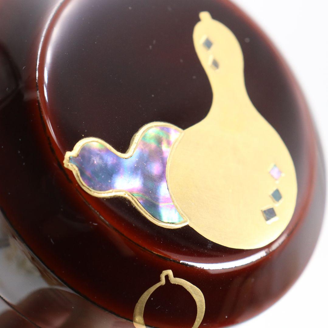 中村香鳳作 六瓢蒔絵 溜塗 雪吹棗 薄茶器 茶道具 共箱　V940