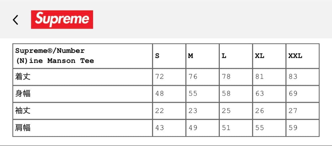 Supreme Number (N)ine Manson Tee XL ブラック