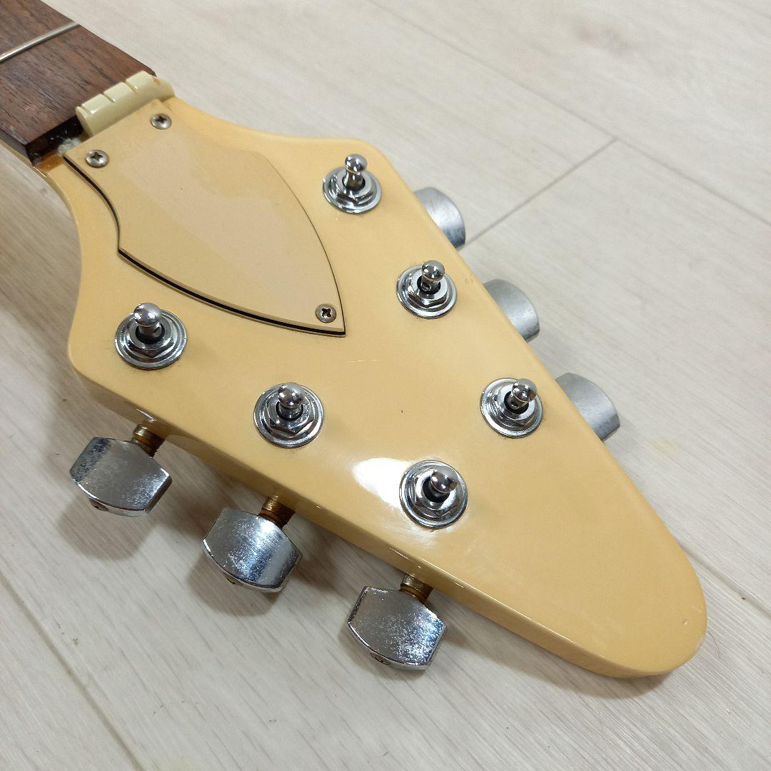 ジャンク メーカー不明 フライングV 変形 エレキギター ビンテージホワイト