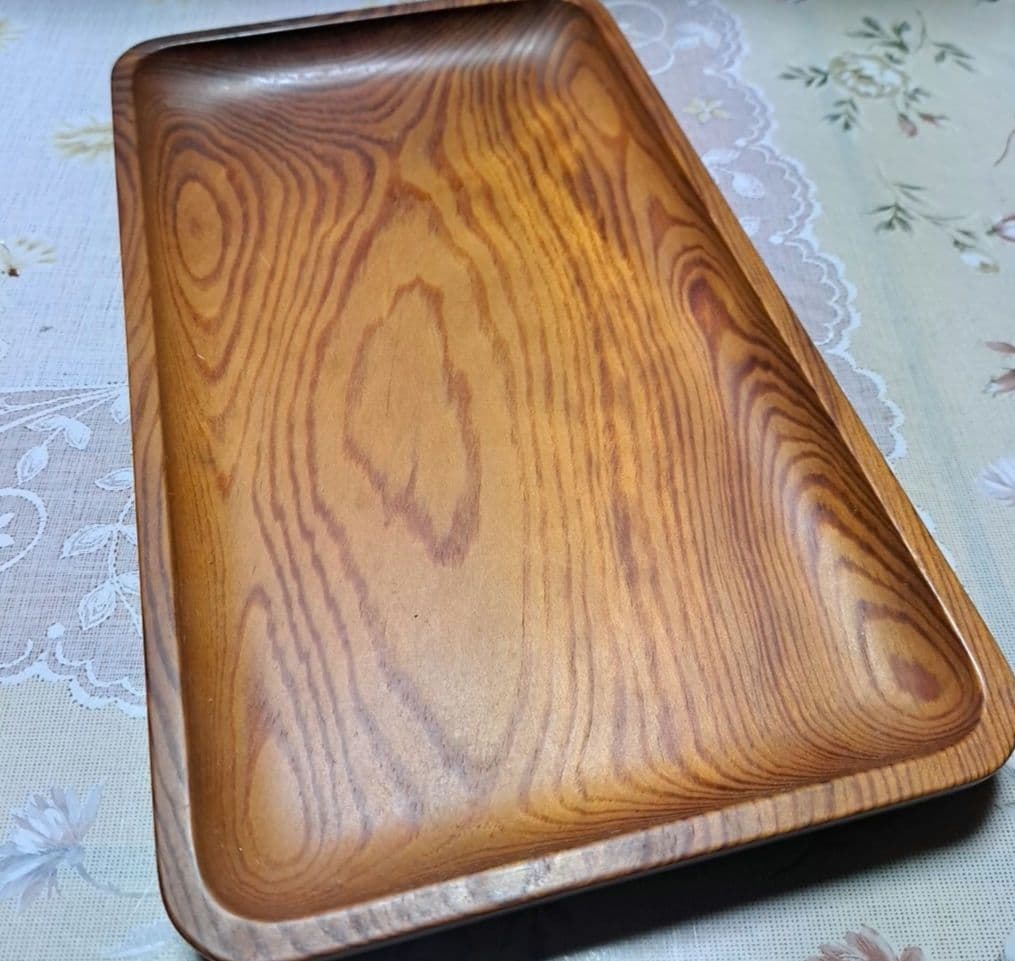 煎茶道具 角盆 木工芸 天然木　古美術　骨董品