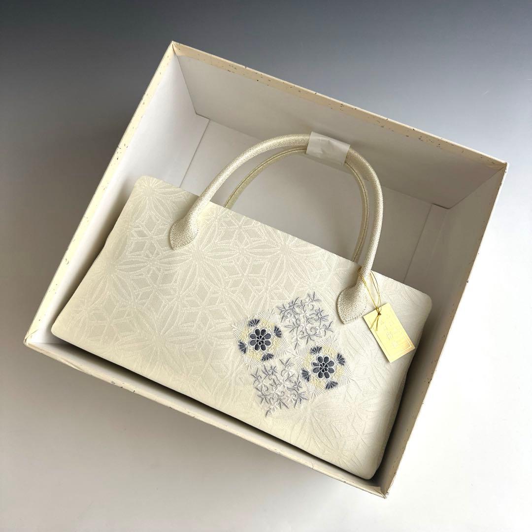 新品未使用 ！！刺繍入り！！京都 西陣 正絹 帯使用 利休バッグ　25123