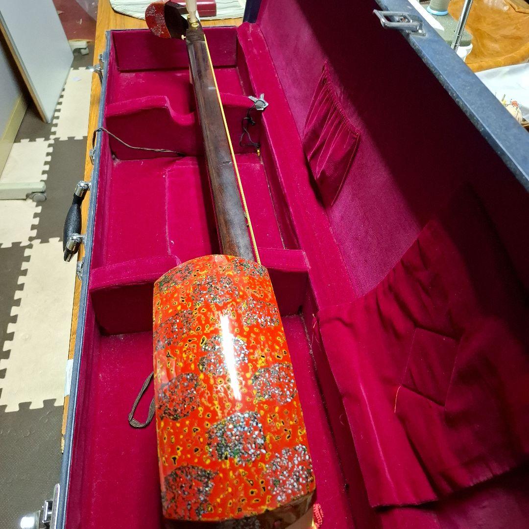 く*ら様 津軽三味線本体 3弦 赤い模様