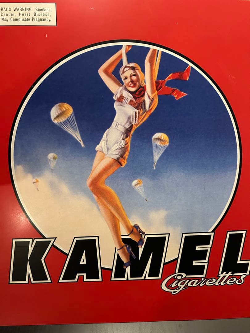 90s キャメル メタルサイン パラシュートガール 看板