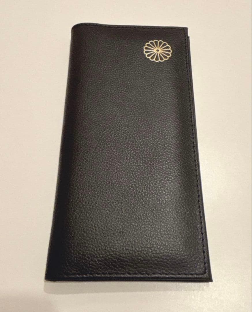 皇居限定 長財布 金 売店 本革 ブラック 折り財布
