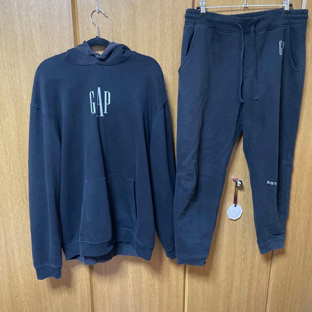 GAP ブラック フード付きパーカー スウェット Lサイズ セットアップ