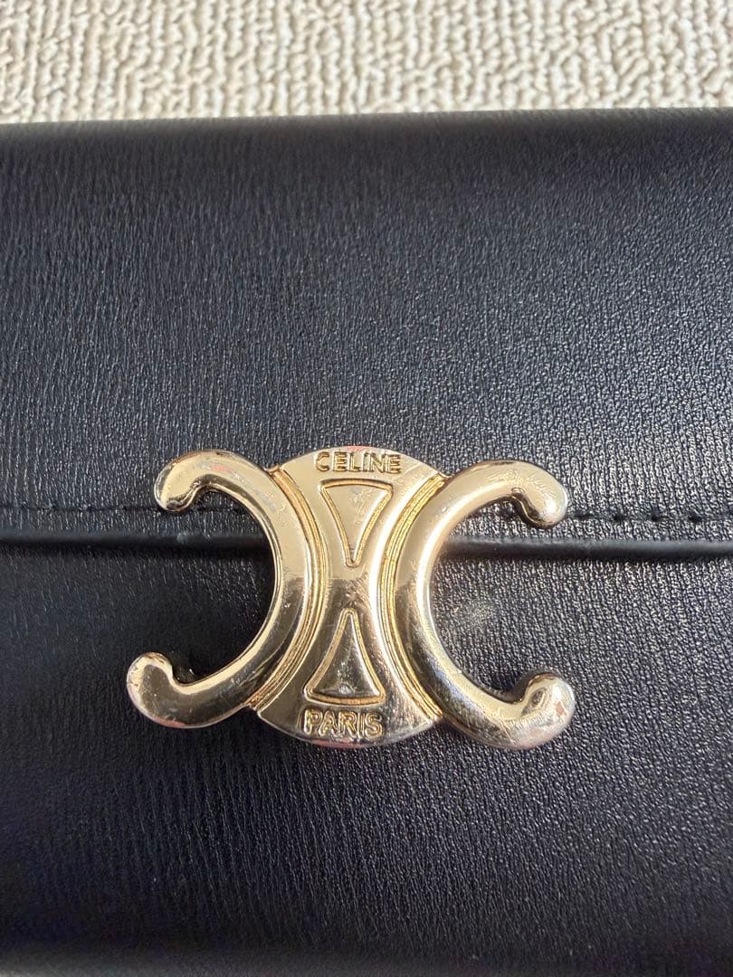 CELINE ブラック 三つ折り財布 トリンオフ