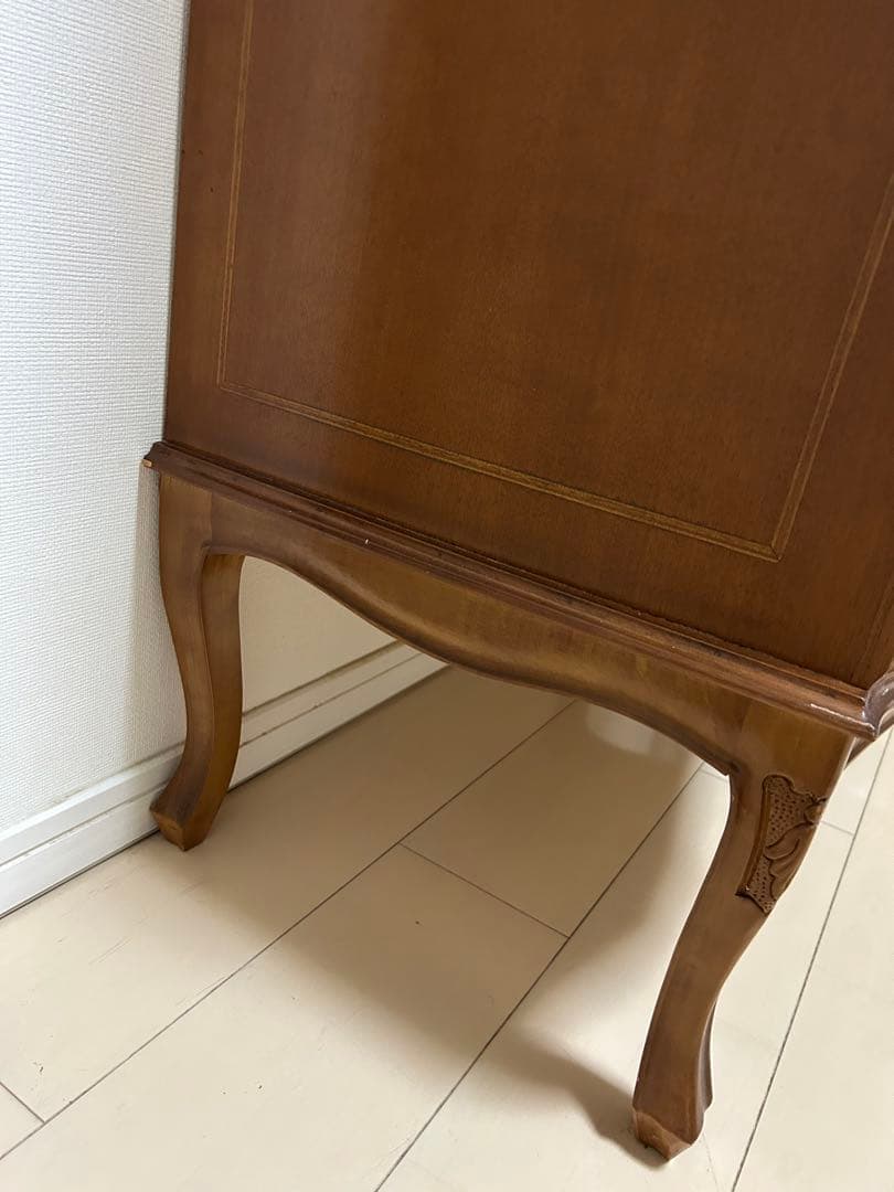 ソ*ト様 インレイ 5段 チェスト 猫脚 ドロワー 棚 アンティーク風