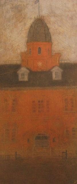 藁谷実、【北の建物】、希少な額装用画集より、新品額装付