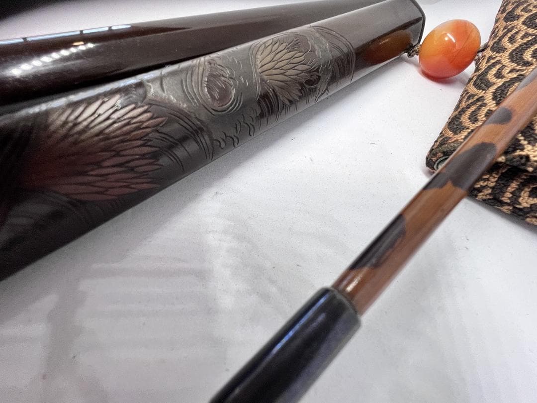 煙草入れ　かます　差し　江戸期　サガラ織　２組セットで