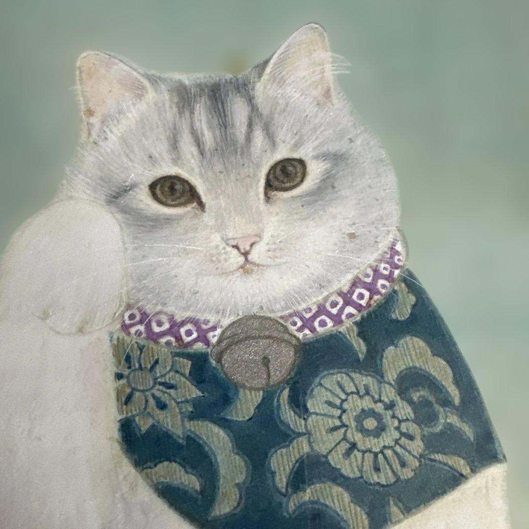 瞬間的お値下げ‼️招き猫　日本画 久野千恵美