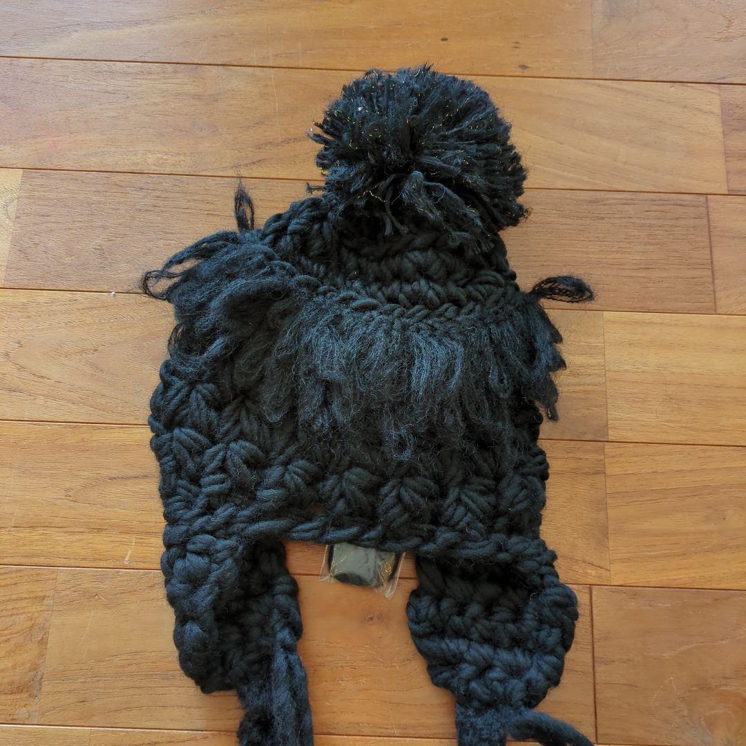 未使用◆Taoコムデギャルソン ウールミックス クロシェ ビーニー ニット帽 黒