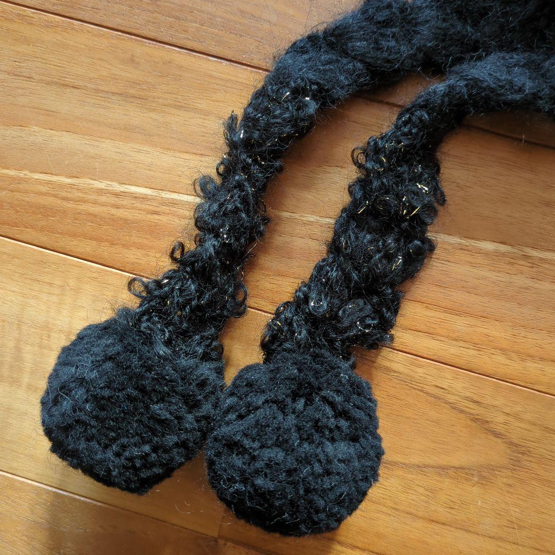 未使用◆Taoコムデギャルソン ウールミックス クロシェ ビーニー ニット帽 黒