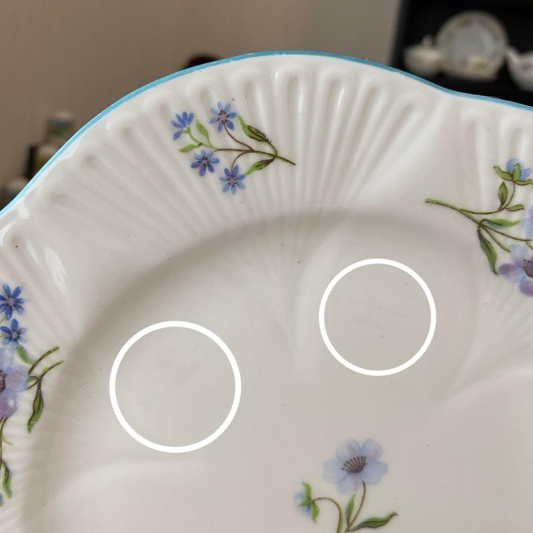 シェリー　ブルーロック　カップ　ソーサー　プレート2枚　カルテット