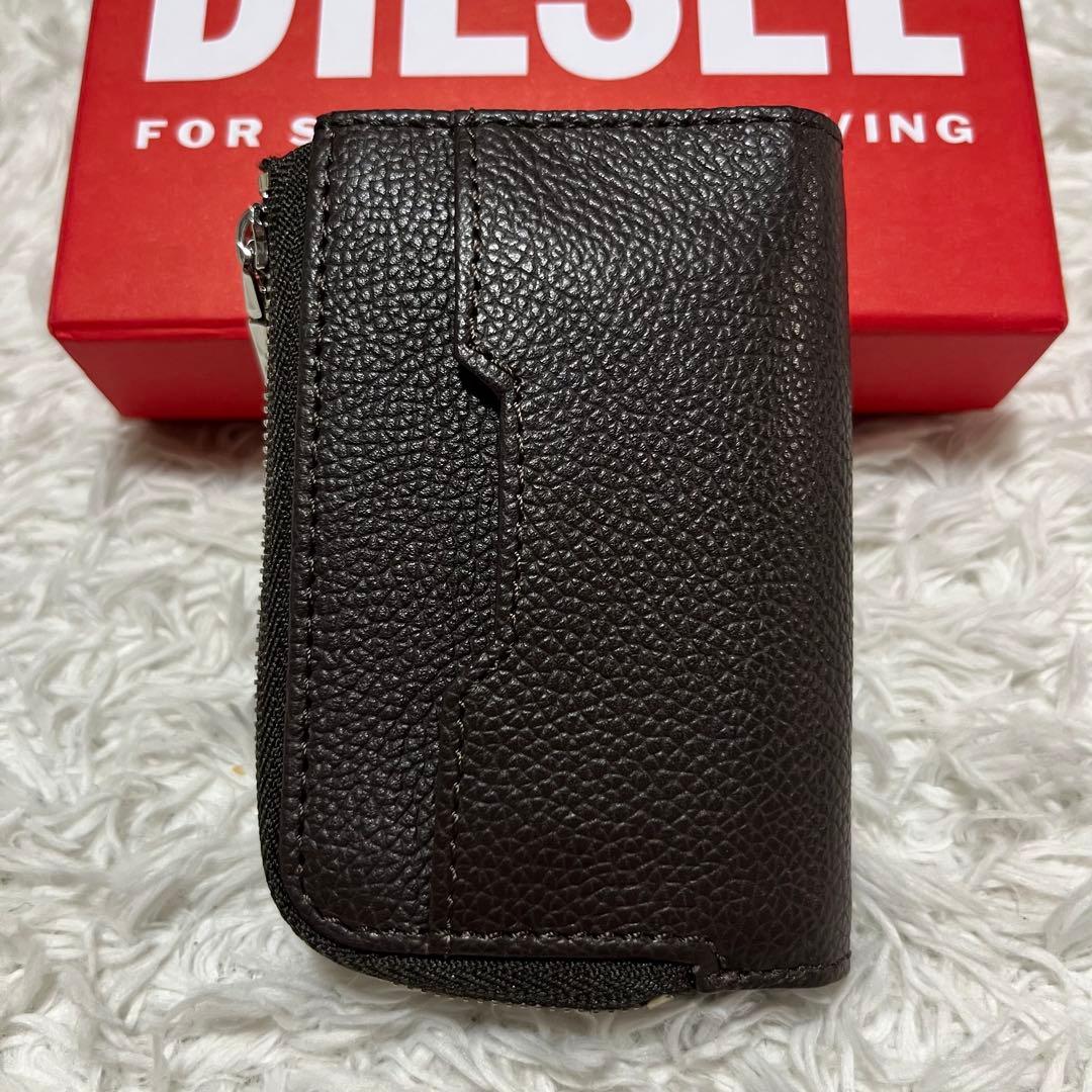 新品　箱付き　DIESEL ダークブラウン レザー キーケース　ケース