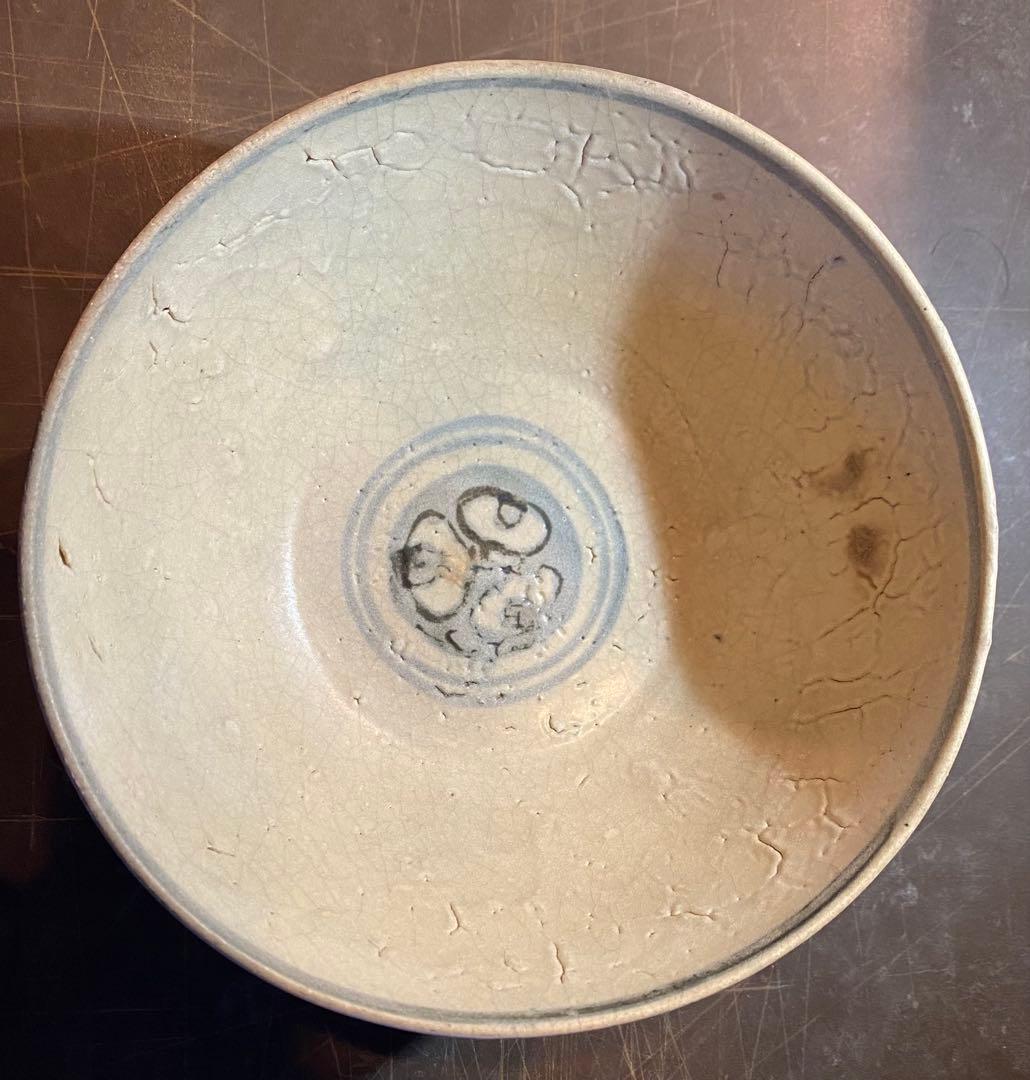 中国汕頭・スワトウ染付絵皿　鑑賞台付 沈船品・ヴィンテージ　レア ・台湾茶器