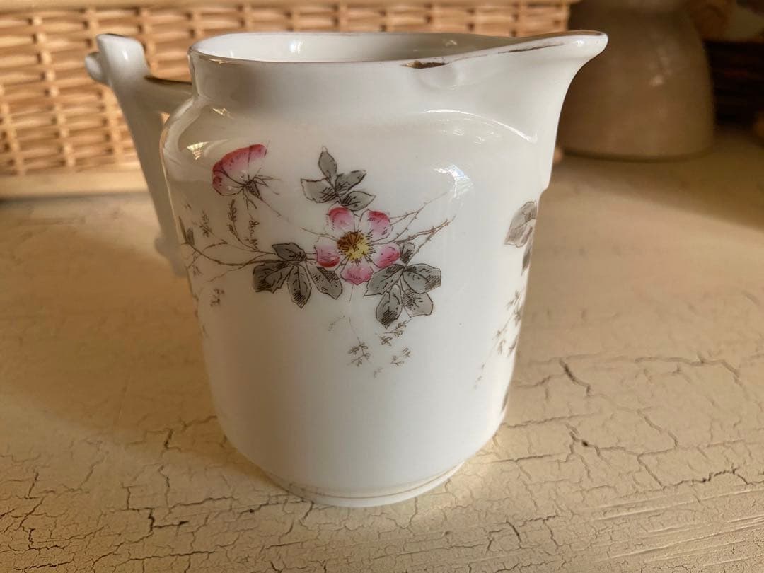 フランス　アンティーク　リモージュ　ピッチャー　ジャグ　花瓶　花器