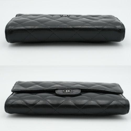 CHANEL シャネル マトラッセ ラムスキン ココマーク 三つ折り長財布