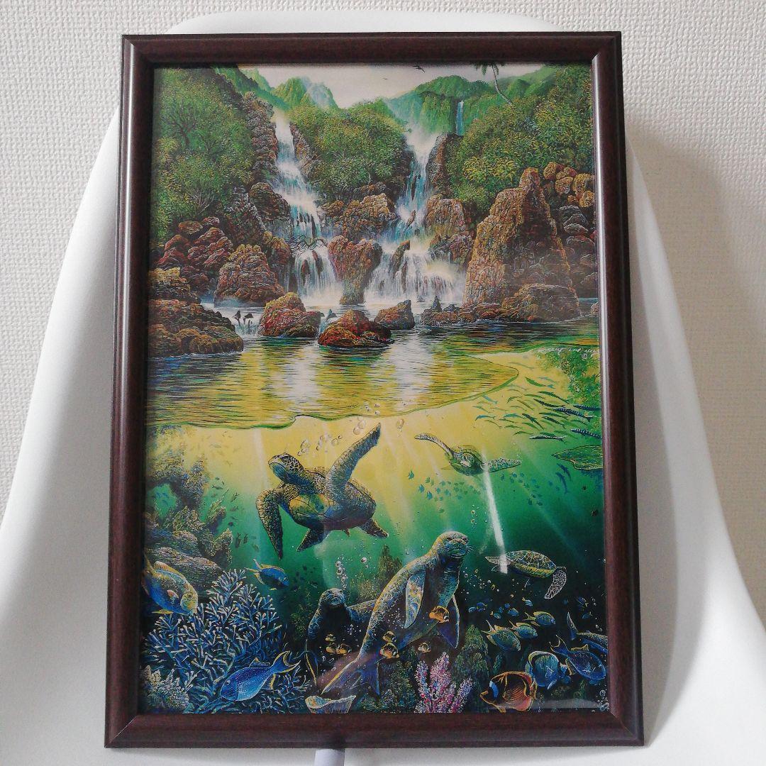 アートパネル　タートル　亀　マナティ　ジュゴン　アザラシ　滝　海　魚　熱帯雨林