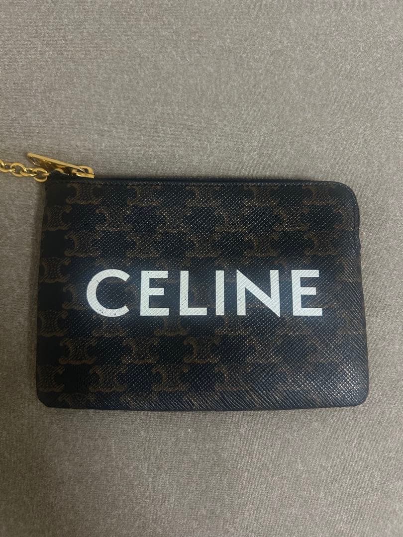 現行 CELINE ケース 小銭入れ ブラック ダークブラウン