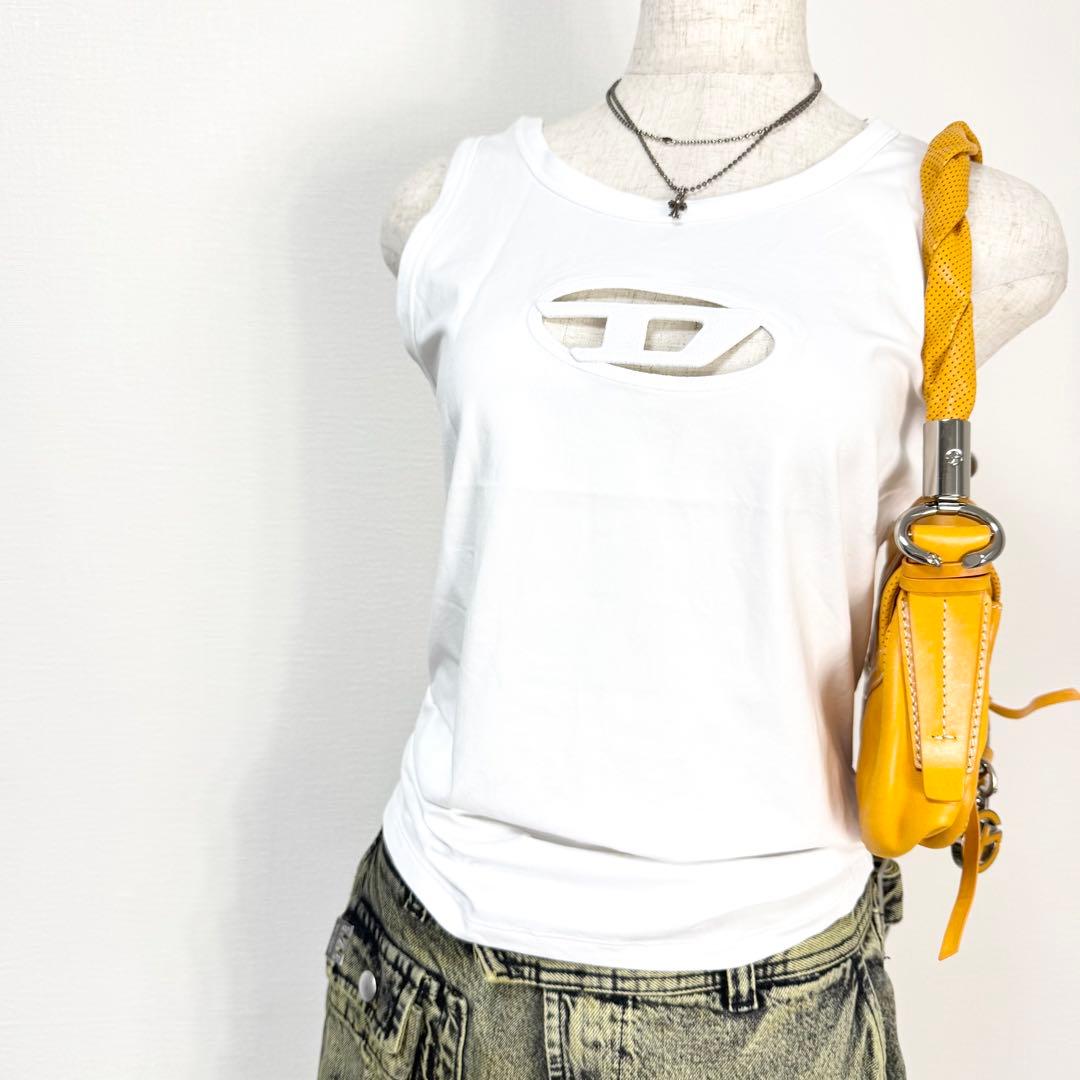 y2k❤️ DIESEL T-lynys タンクトップ オーバルD ロゴ