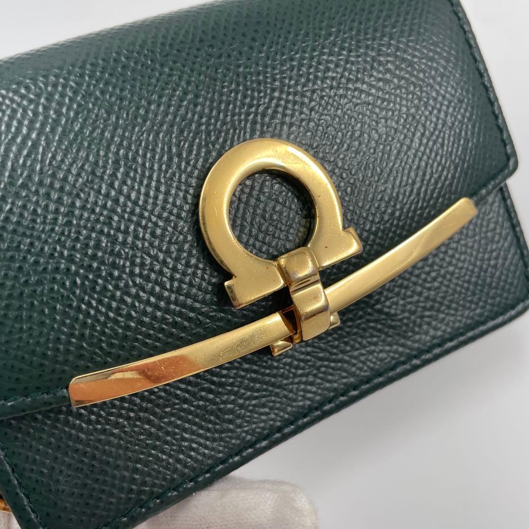 【希少色 極美品】フェラガモ ガンチーニ カードケース ケース キーリング