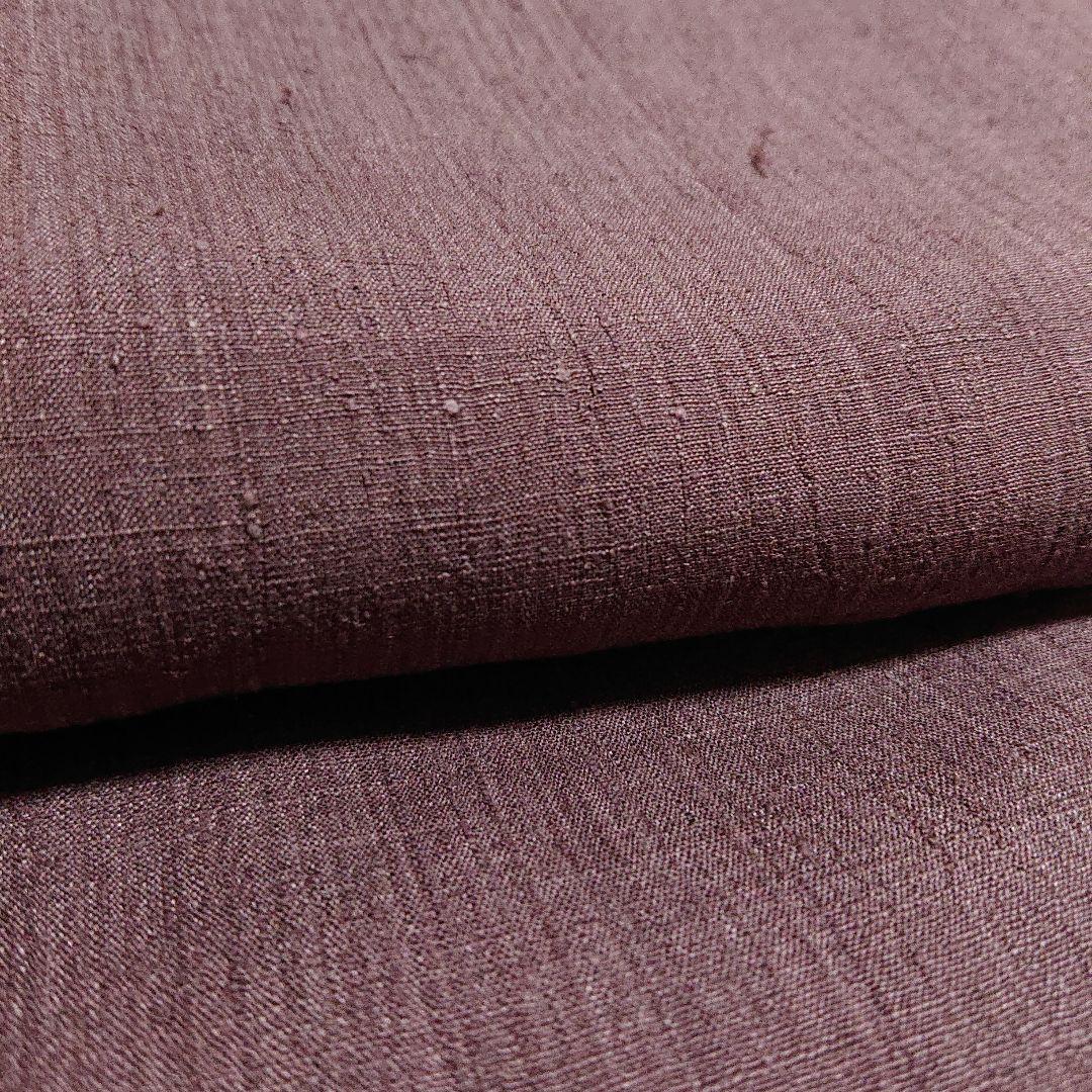 【本場結城縮】色無地 臙脂鼠 縮織