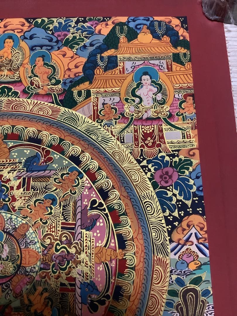 《 チベット密教　新品　1点物 》 手描き　曼荼羅　仏陀　釈迦　仏画　仏教　d8