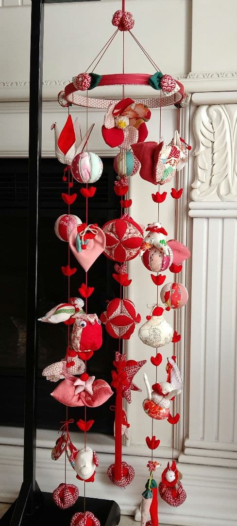 吊るし飾り　雛人形　ちりめん細工 吊るし雛　傘付　 ハンドメイド　ひな祭り