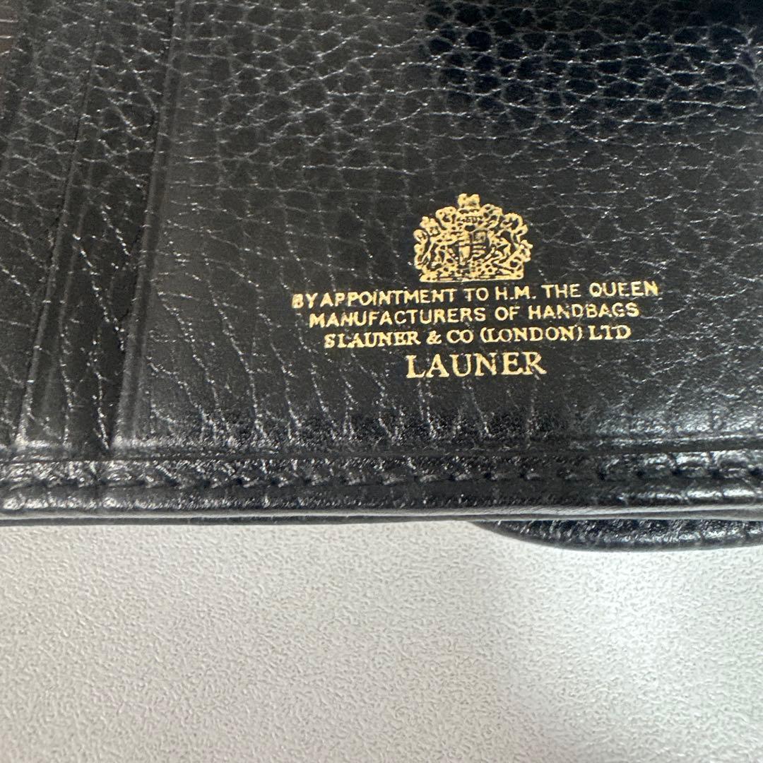 LAUNER LONDON ロウナーロンドン ブラック ロープロゴ 二つ折り財布