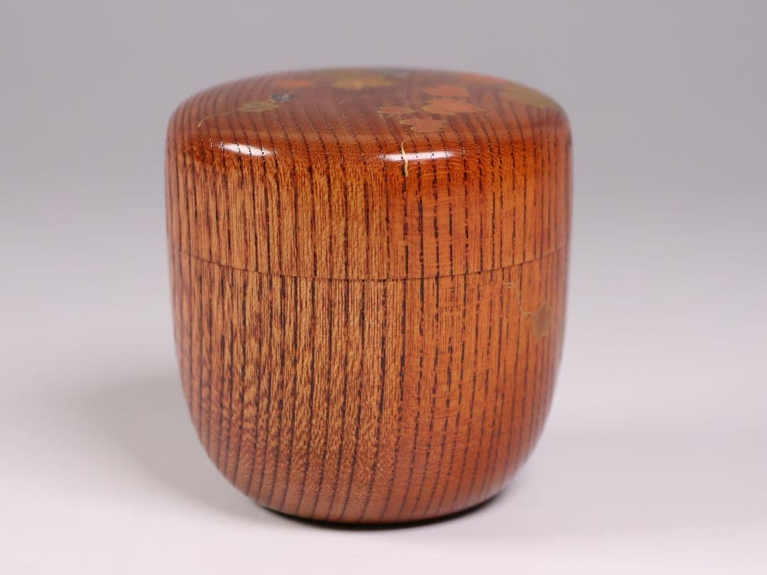 専用品 茶道具 中出松峰 欅拭漆 蔦蒔絵 中棗 共箱 木製 漆芸【MA907】