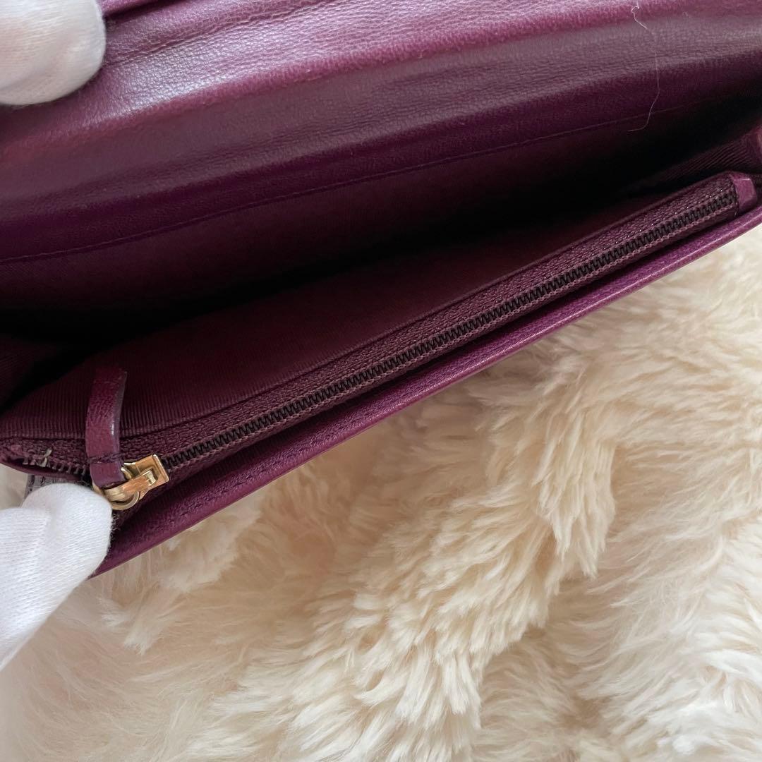 シャネル CHANEL 財布 二つ折り パープル マトラッセ 2.55 正規品