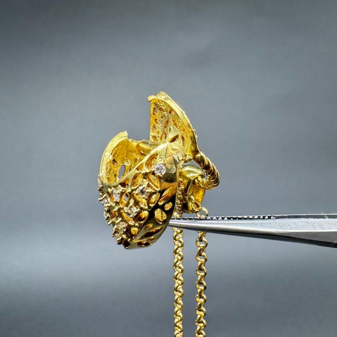 K18 ハートモチーフ ロケットペンダントネックレス