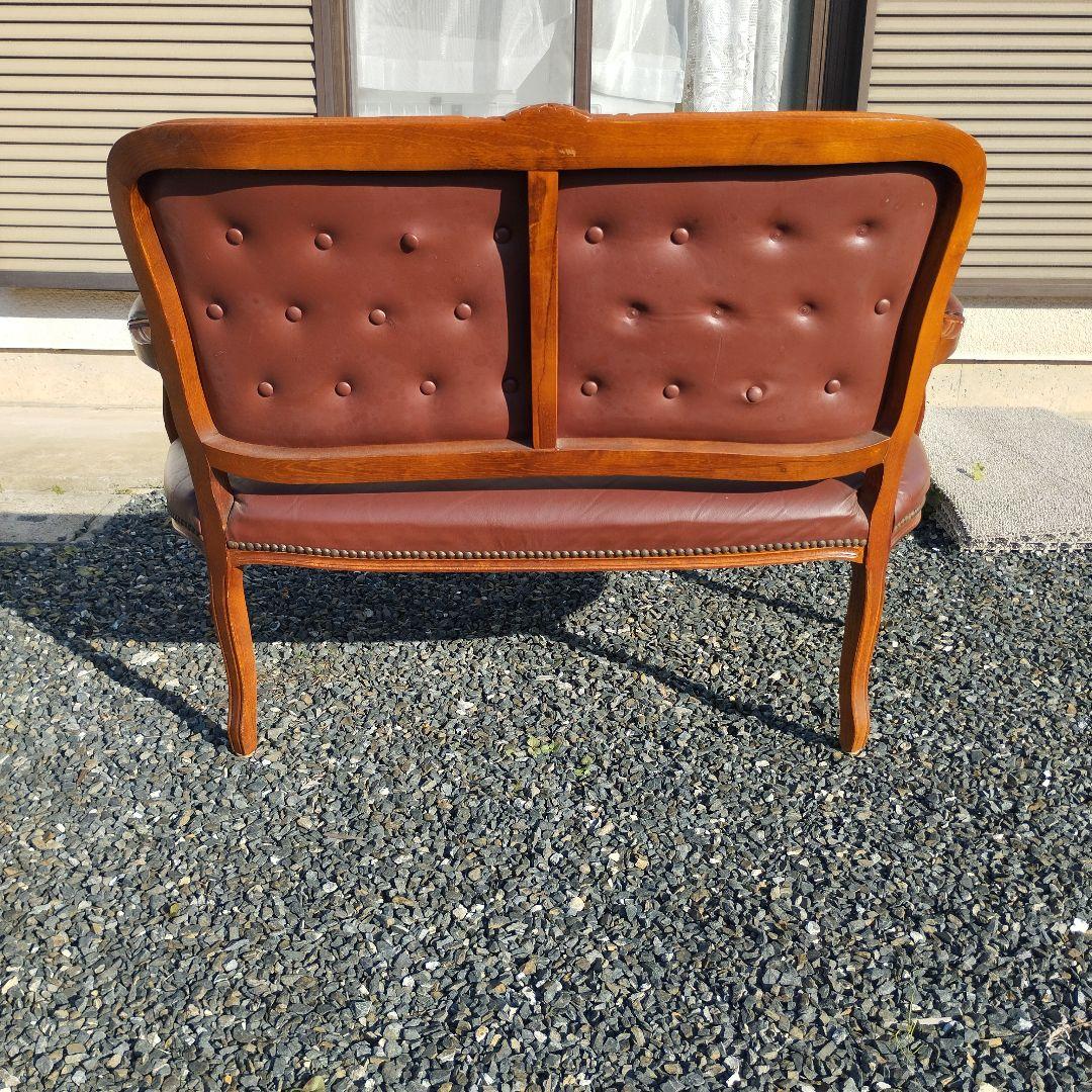 ロココ調　猫脚　二人掛けソファ