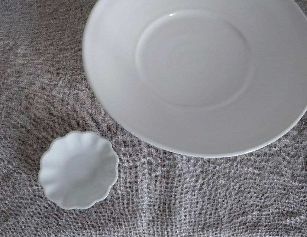 ◇白い器/作家もの◇ 岡田直人さん 00年代 23.5cm　浅鉢 + 豆皿おまけ