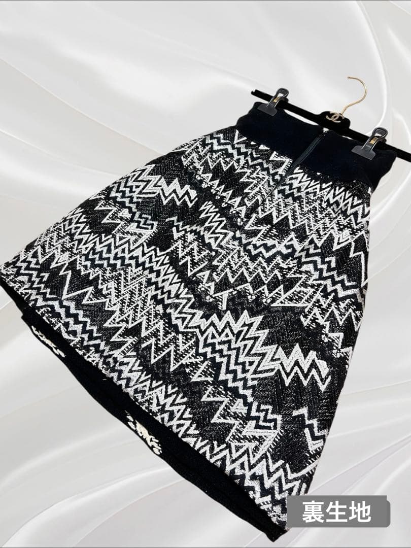 【匿名配送 美品】CHANEL シャネル サイドダブルジップニットスカート XS