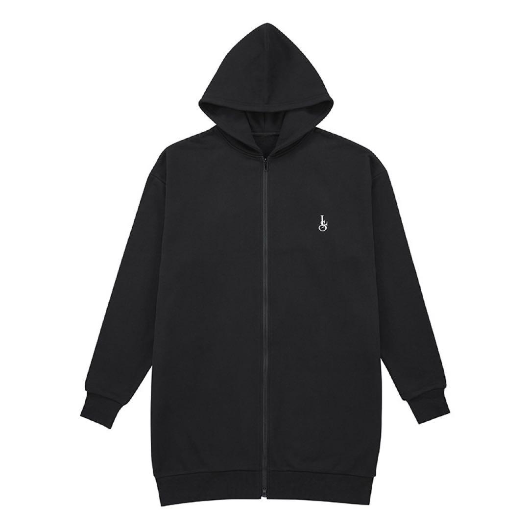 ルナシーLUNASEA ダブルジップロングパーカー黒 L