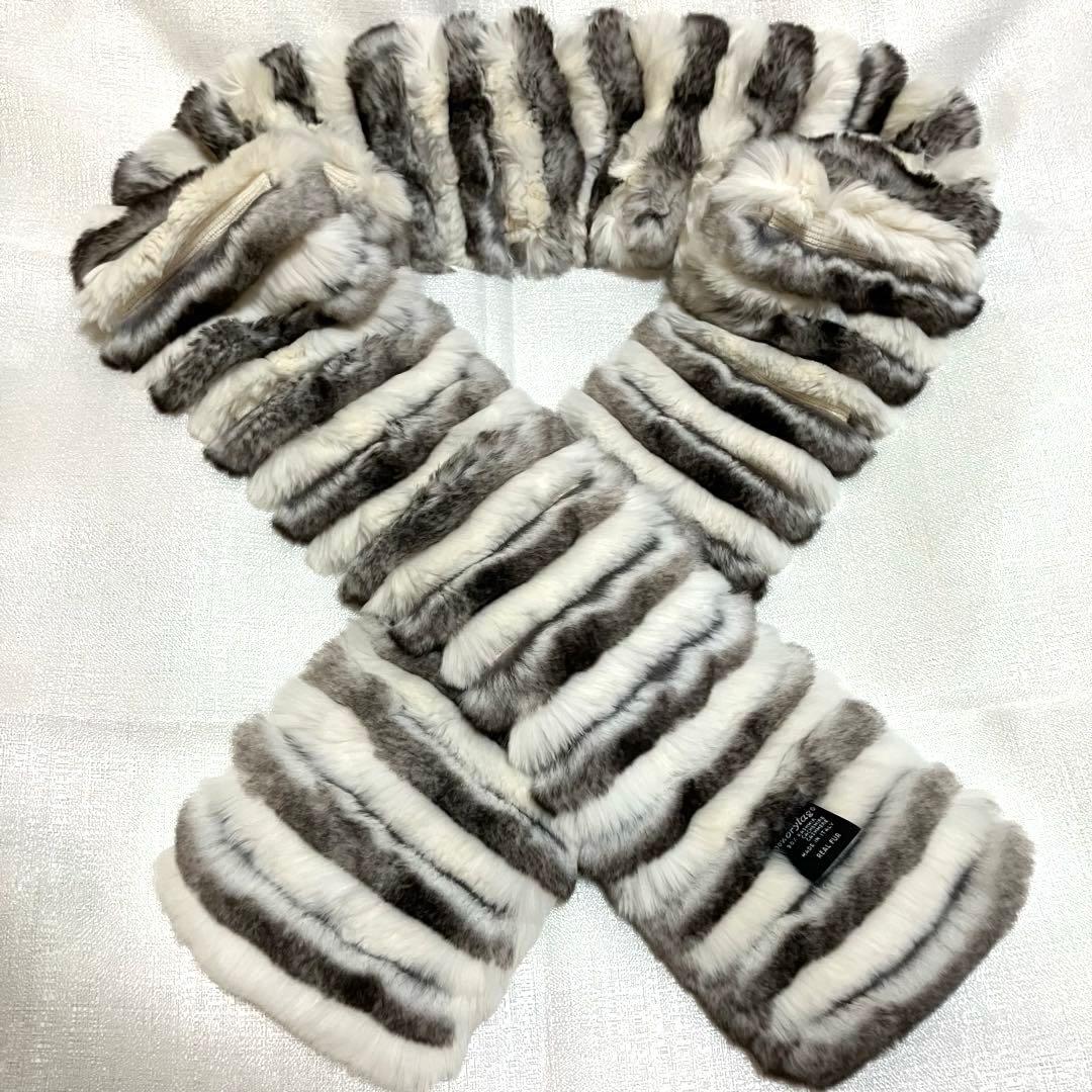 美品】CHANEL オリラグ マフラー ココマーク CC シャネル リアルファー