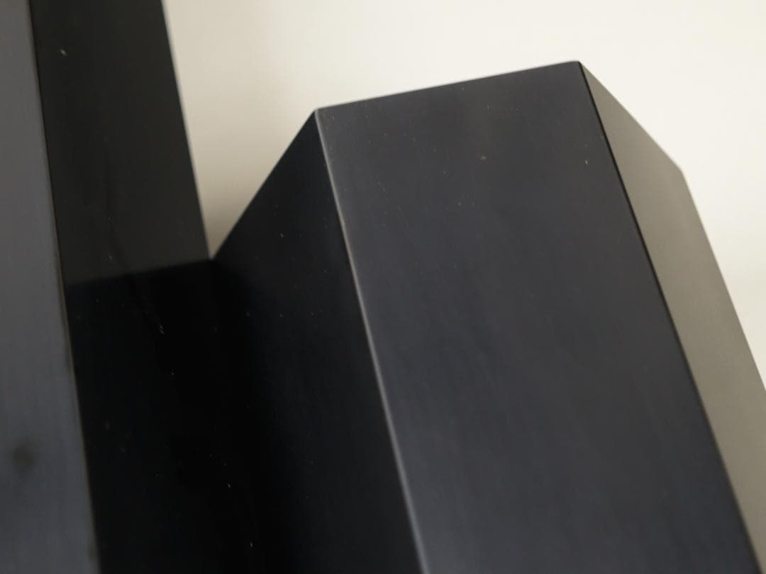 山口作介 艶消黒塗 六角寄三重 花生け 華道具 共箱