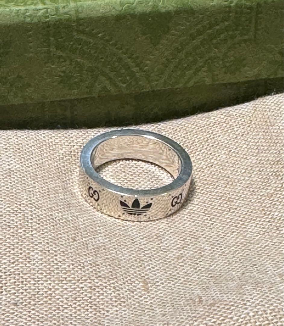 GUCCI ADIDAS コラボ リング 925 GG サイズ：14 シルバー